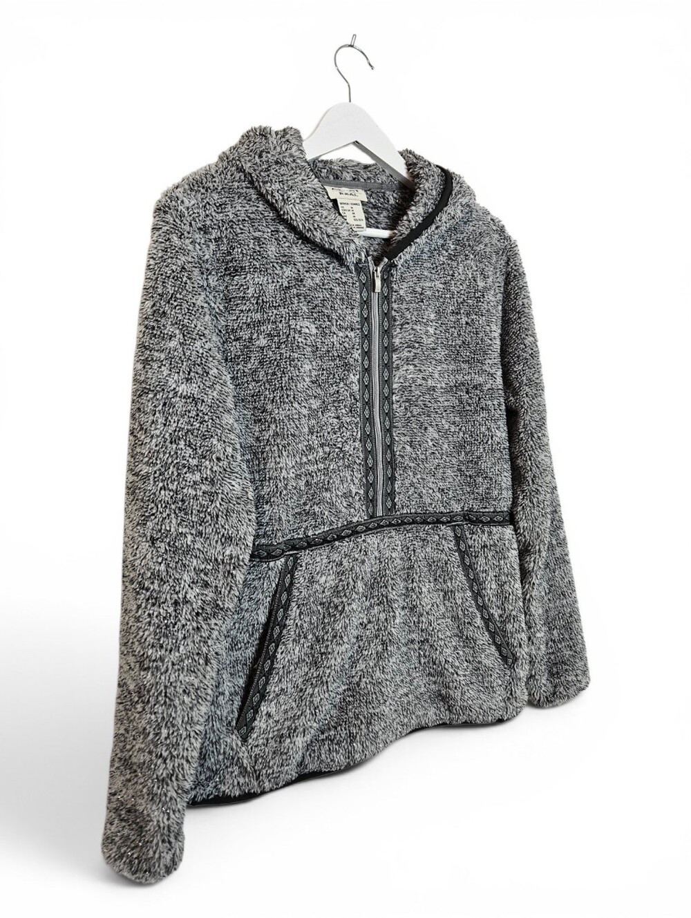 Ariat Lurex Berber Hoodie Sz M Half Zip Western Gray Metallic Fleece Pullover